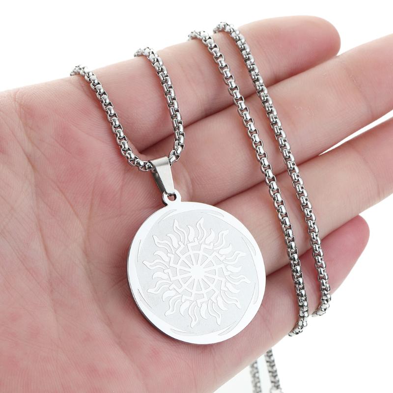 Pendant Necklaces CHENGXUN Vintage Wiccan Amulet Slavic Solar Symbol Sun Pagan Talisman Necklace For Men Women Gear Charm Jewelry Gift-image-708594951