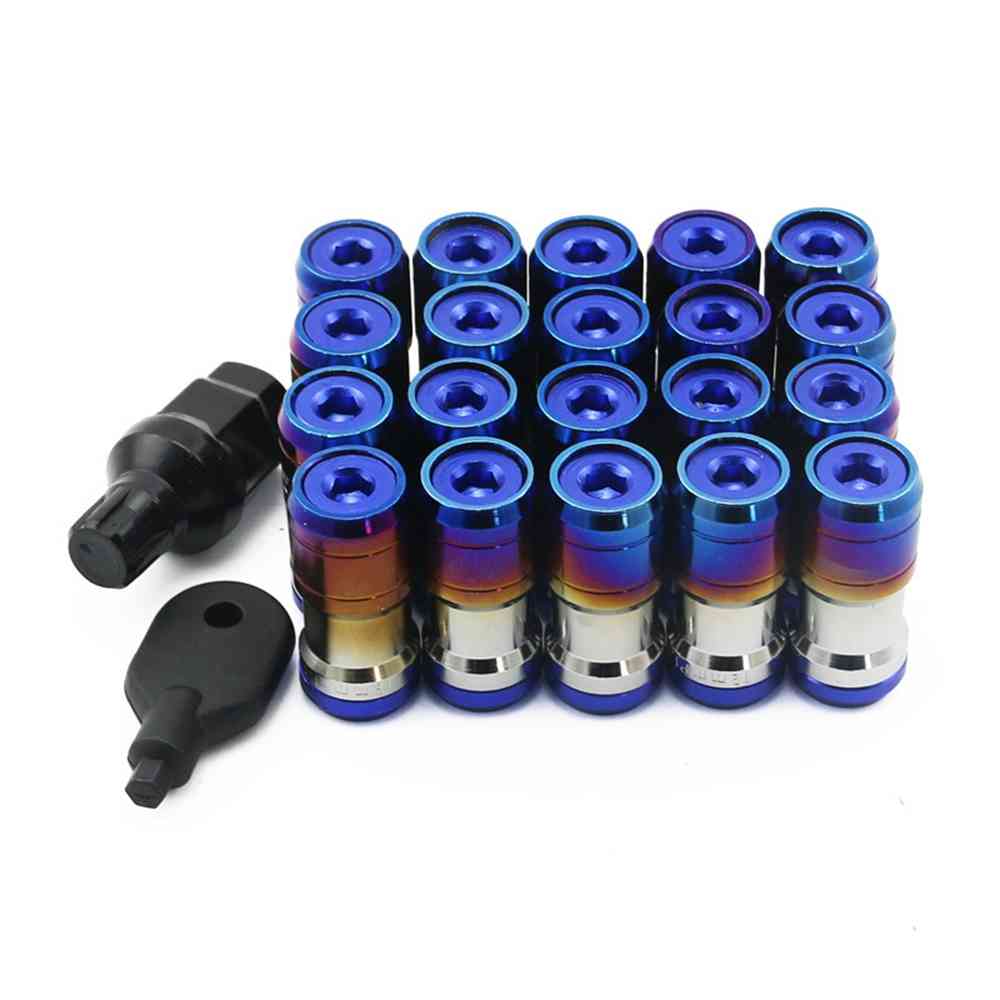 

20Pcs/set Racing Concealed Heptagon Formula Steel Wheels Lock Lug Nuts Acorn Rim Close End M12xP1.25 M12xP1.5