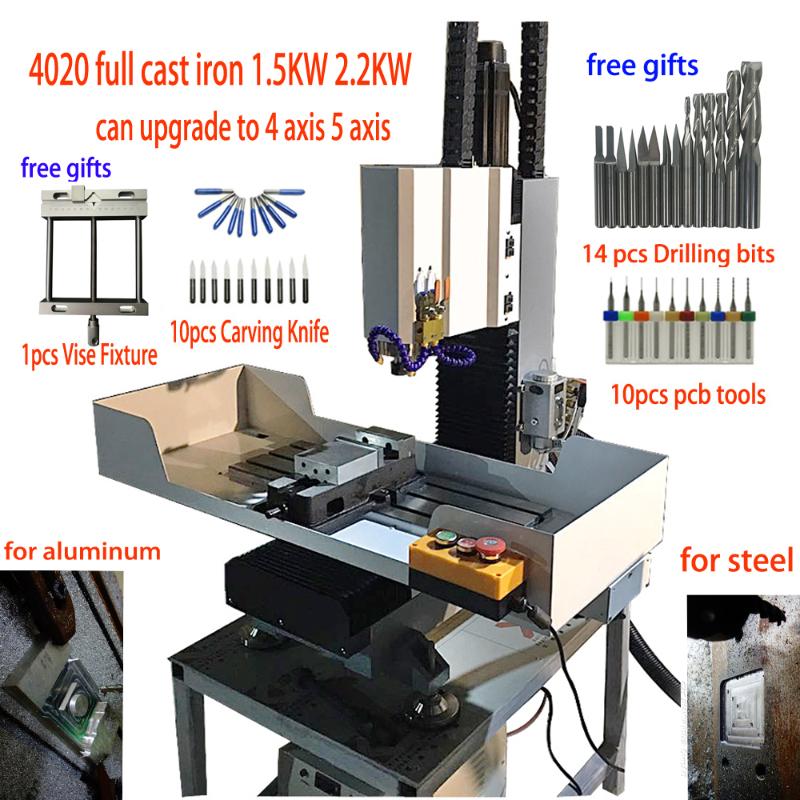 

Machining 3axis 300mm CNC Engraving Machine 4020 1.5KW 2.2KW Full Cast Iron Wood Router Aluminum Copper Steel Acrylic Cutting