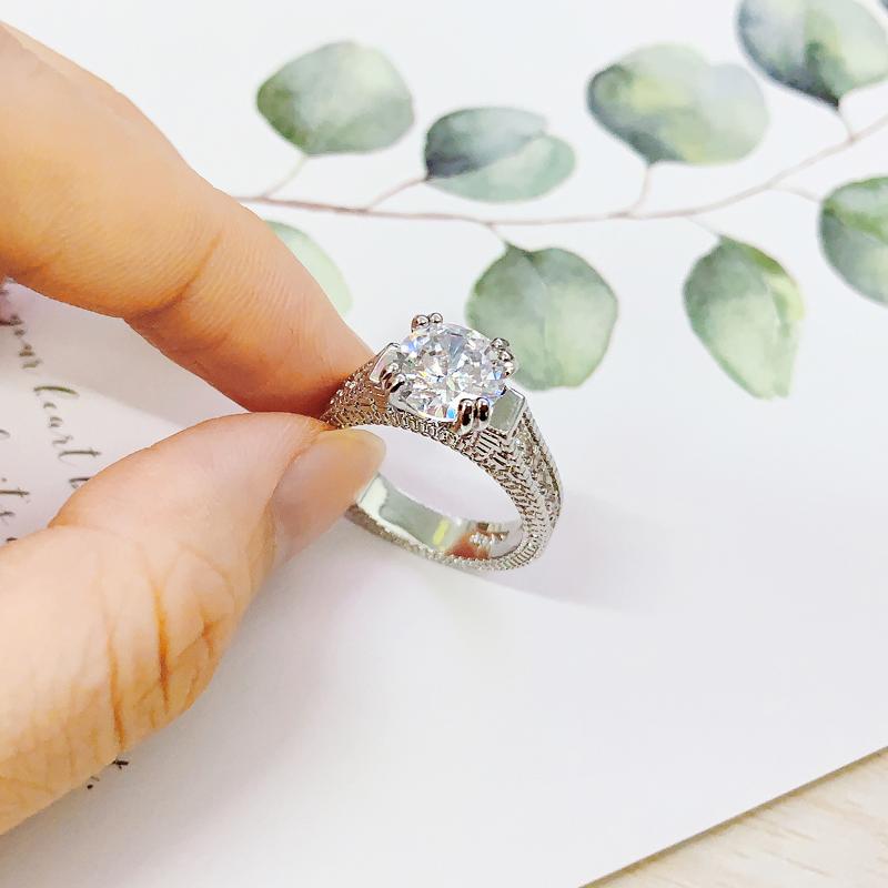 Wedding Rings ZHOUYANG Ring For Women Big Crystal Silver Color +Cubic Zirconia Engagement Gifts Fashion Jewelry Wholesale R542-image-711476659