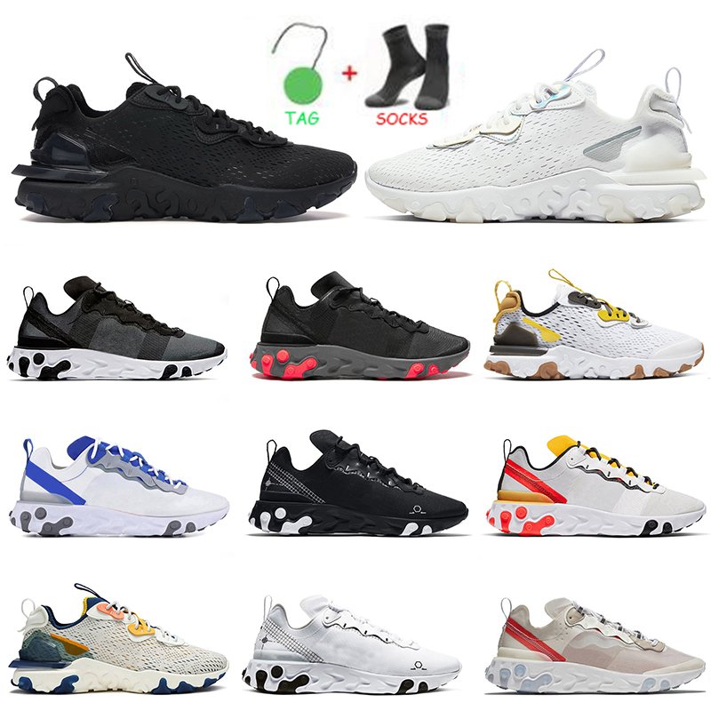 

New Quality EPIC React Vision Element 55 87 Running Shoes Undercover Anthracite Men Women Black Iridescent Runners Sneakers Trainers Sports With Socks, D10 black schematic 36-45