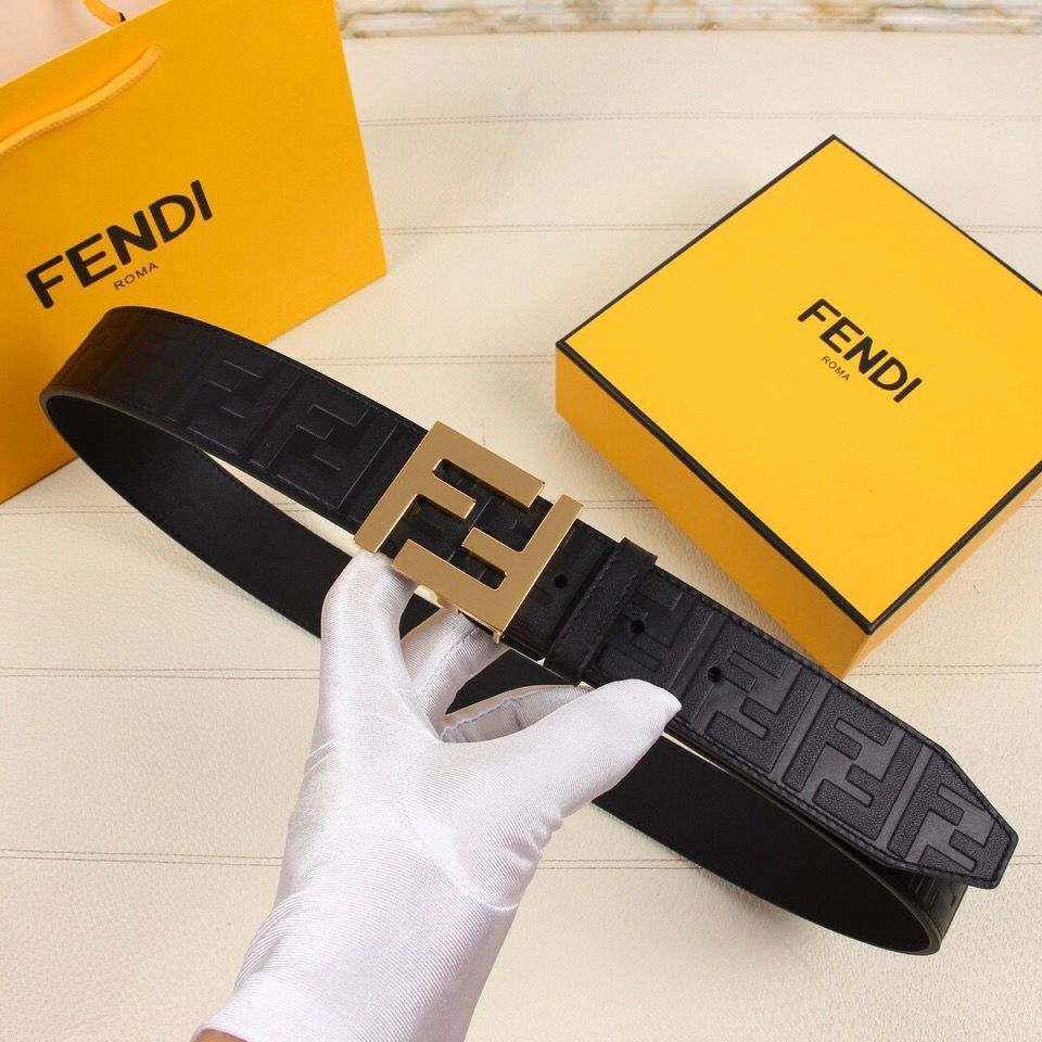 

Kefd men's leather belt classic little monster FF business leisure men's soft leather belt with packaging, Black;brown