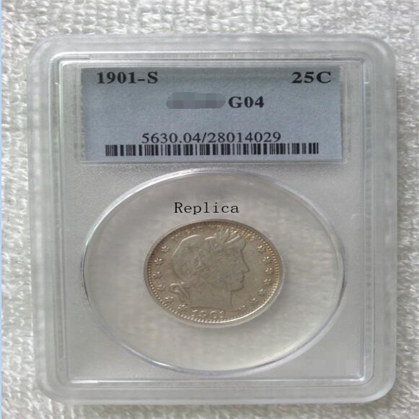 

Qarber Quarter Dollars Barber Pcgs coin Silver 1901-S G04 VF25