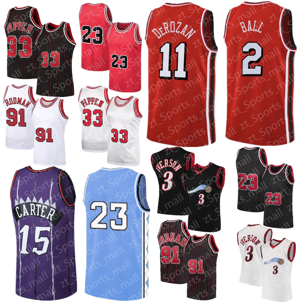 

Chicagos Bull 2 Lonzo Basketball Jerseys 11 DeMar Ball 8 Zach DeRozan 33 Scottie 91 Dennis LaVine Pippen 23 MJ Rodman 15 Vince Iverson Carter 3 Allen Stitch Jersey, As shown in illustration