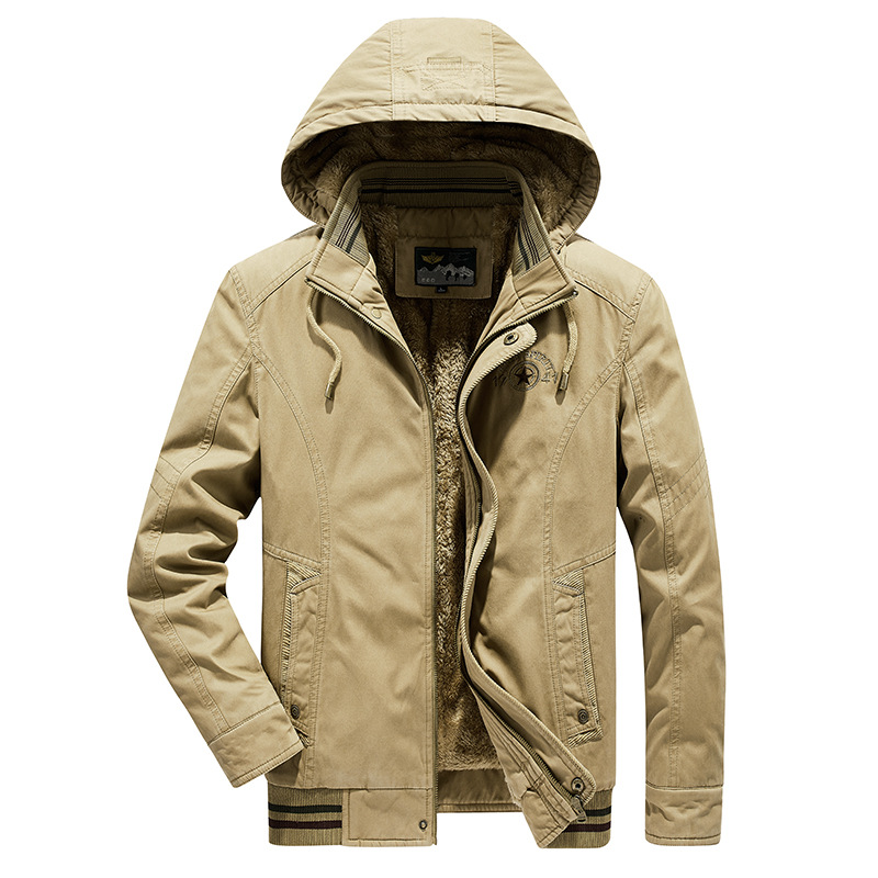 

Men Casual Cotton Coat Winter Warm Cotton Plus Velvet Thick Loose Plus Size Cotton Coat, Black;brown