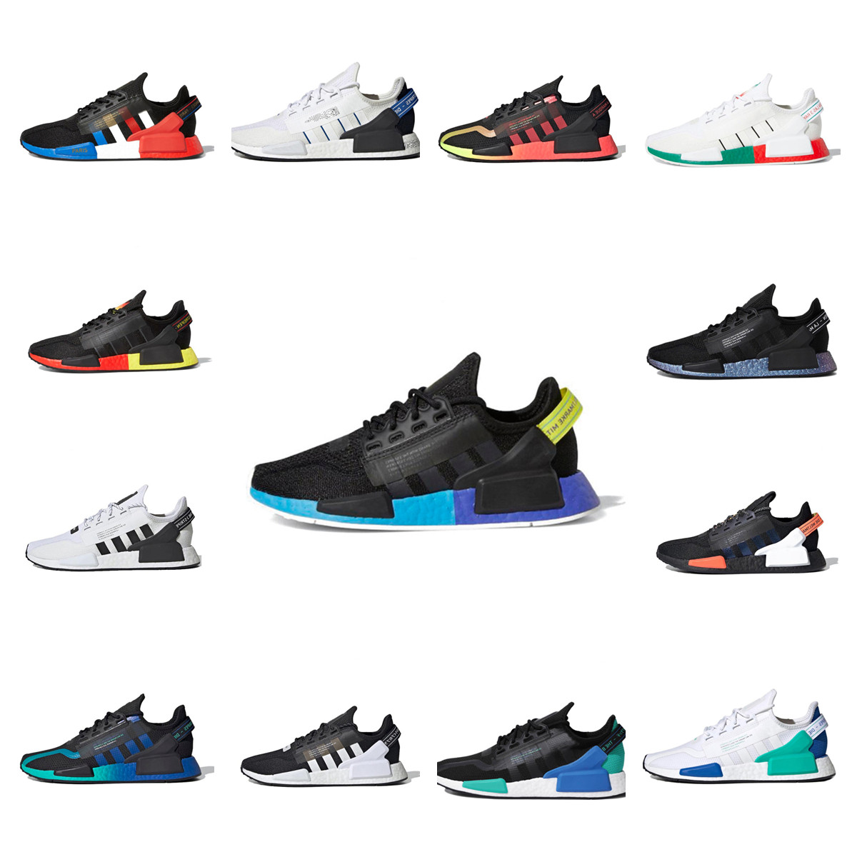 

2021 Latest nmd r1 v2 mens running shoes White Speckled aqua tones mexico city metallic core black munich oreo green men women outdoor train