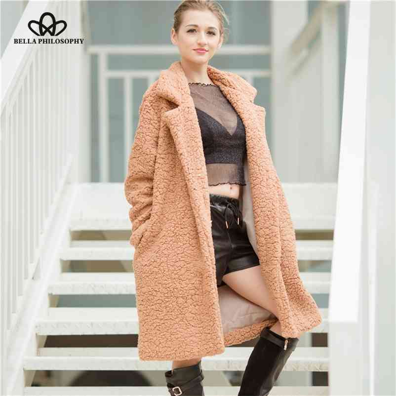 

Autumn Winter Faux Leather Suede Jacket Women Casual Coat Long Sleeve ladies Female fashion Outwear 210519, Black
