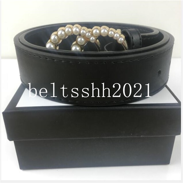 

Women Men Designers Belts Womens Mens Classic Fashion Luxury cinturones de diseÃ±o mujeres Letter G Pearl Buckle Belt Length 105-120cm Width, Black;brown