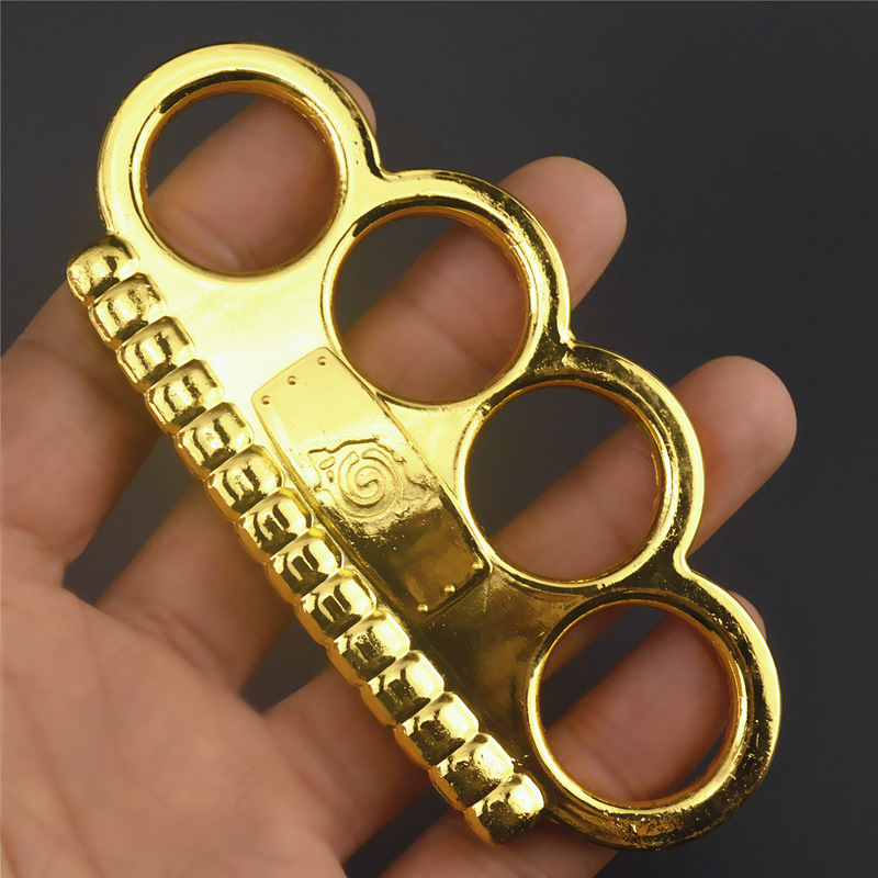 

Strong Metal Finger Tiger Brass Knuckle Duster Four Fingerg Martial Arts Fighting Iron Fist Ring Hands Clasp Hand Support Bodybuilding Self-defense Pocket EDC Tool