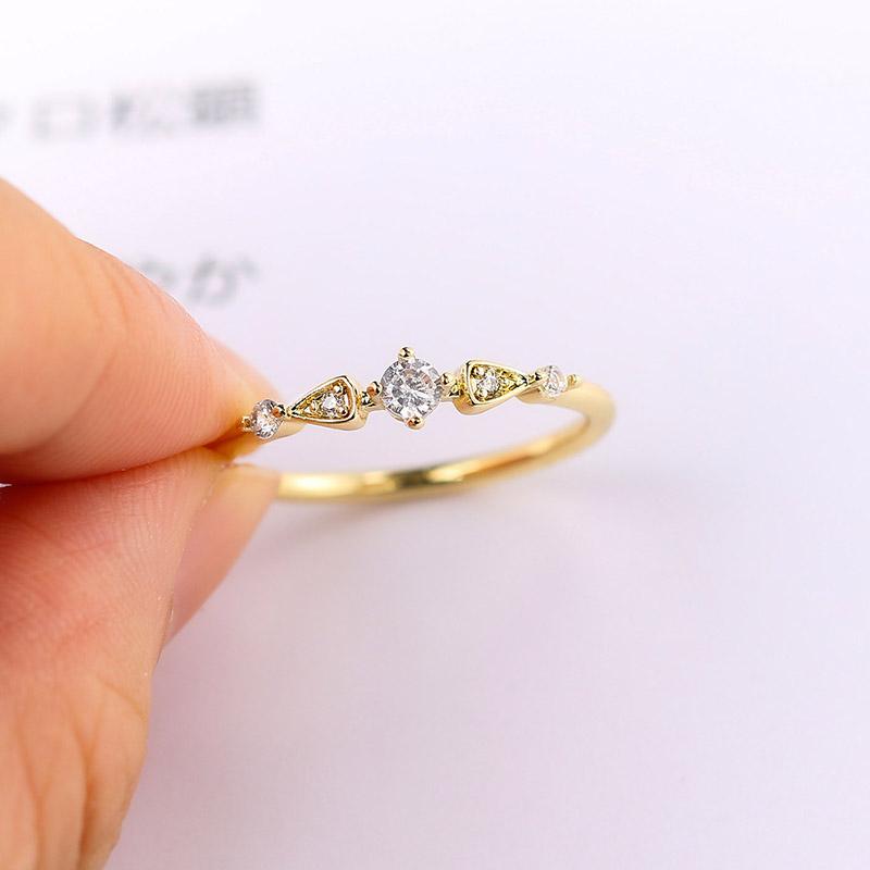 

Cluster Rings ZHOUYANG Small Women's Ring Thin Geometry Zircon Gold Stacking Dainty Accessories Jewelry Bulk Items Wholesale Lots R397