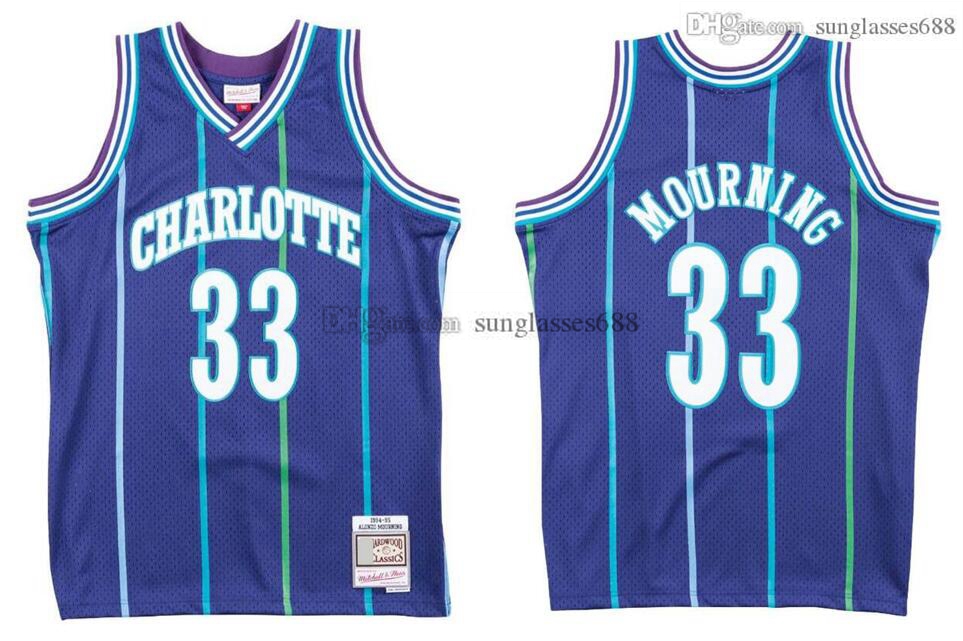 

Stitched Alonzo Mourning Jersey S-6XL Mitchell & Ness 1994-95 Mesh Hardwoods Classics retro basketball jerseys Men Women Youth