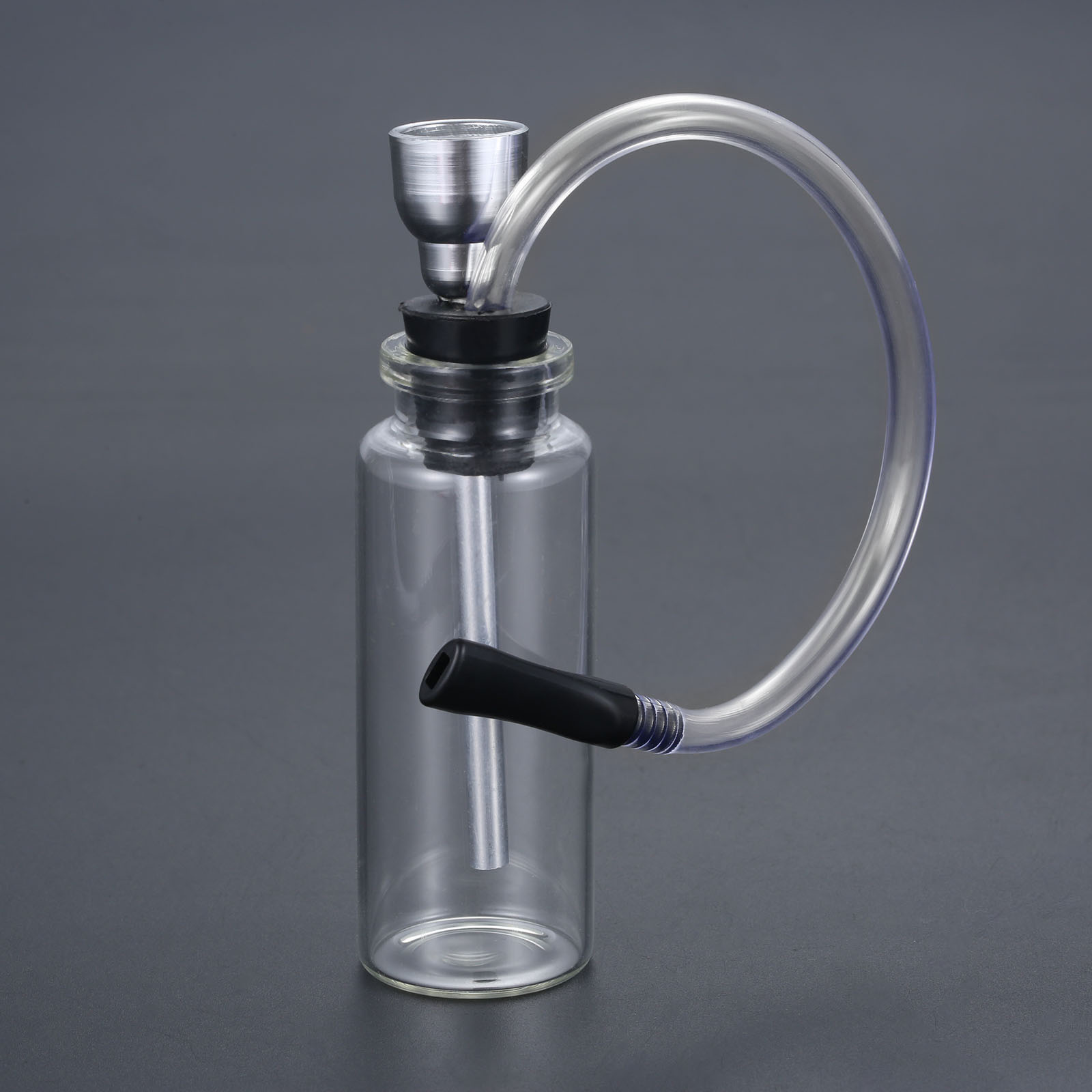 105 x 18 mm mini portable glass smoke water pipe aluminum fittings-image-734439782