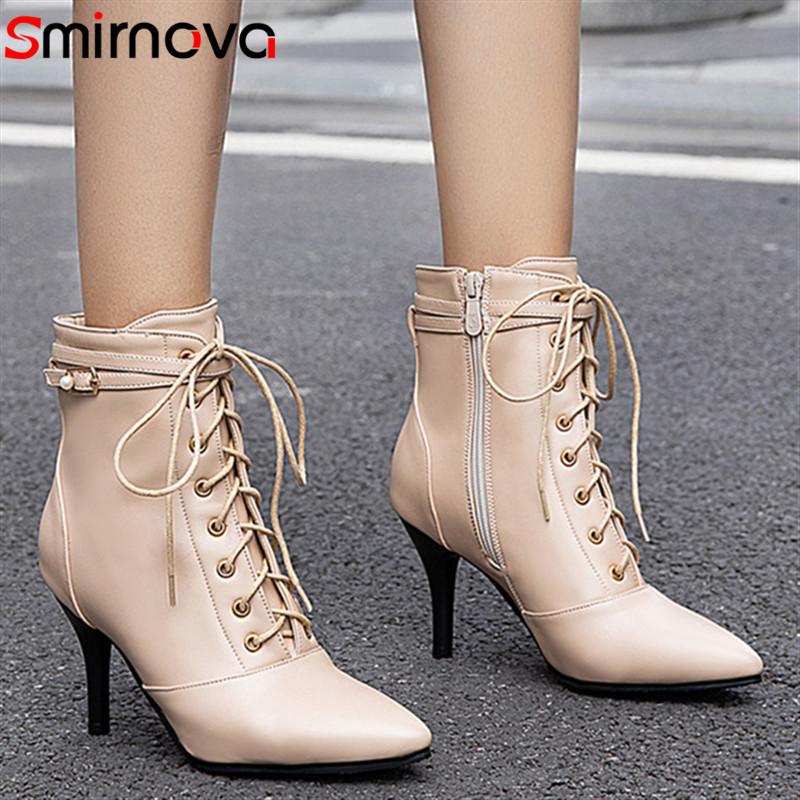 

Boots Smirnova Autumn Winter 2021 Fashion Ankle For Women Pointed Toe Black Wholesale High Heels Female