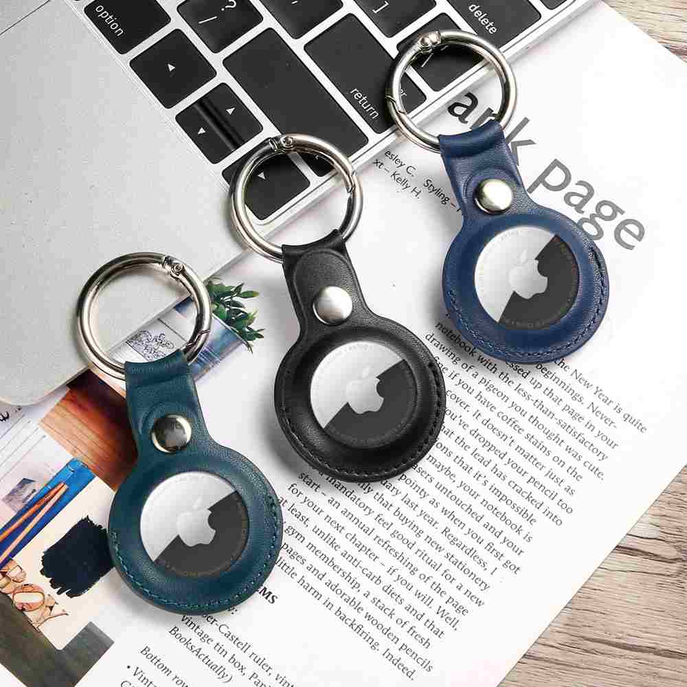 

Lether Cases for AirTag Phone Finder, Anti-Scratch Protective Skin Cover with Keychain Original protect case