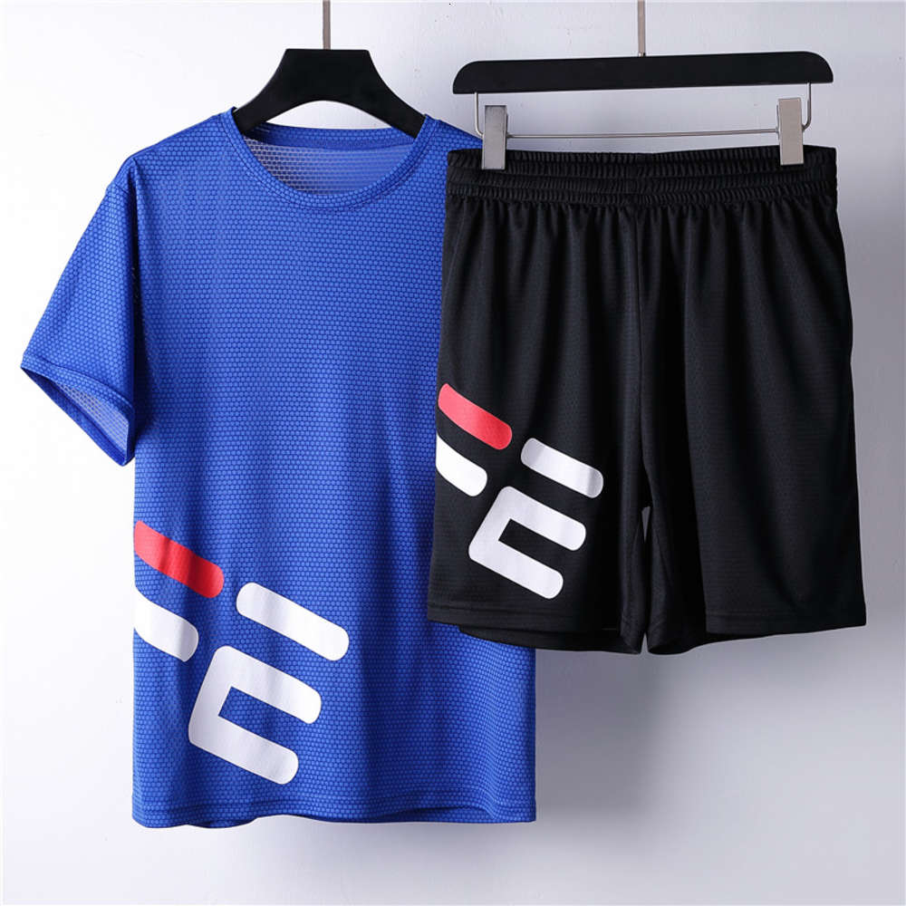 

t shirt Sports suit men's short sleeve Shorts two piece set sweat wicking and breathable badminton training fitness running team uniform 1A0F, White