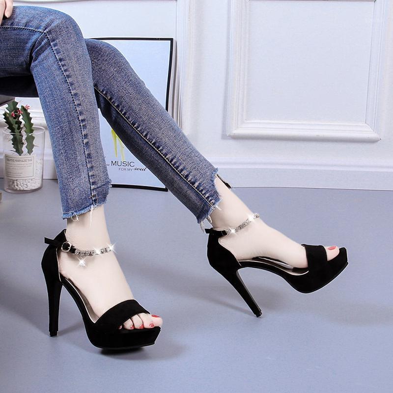 

Shoes Women Sandals 2021 Block Heels Suede Buckle Party Sandalias Sexy Classic Ladies Dress, 88-1