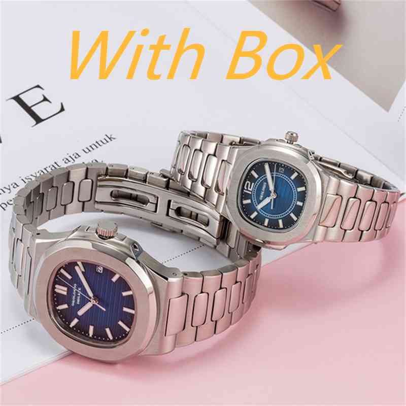 

U1 factory mens automatic mechanical watches silver strap blue gold watch stainless waterproof wristwatch montre de luxe lady watches with, Watch box