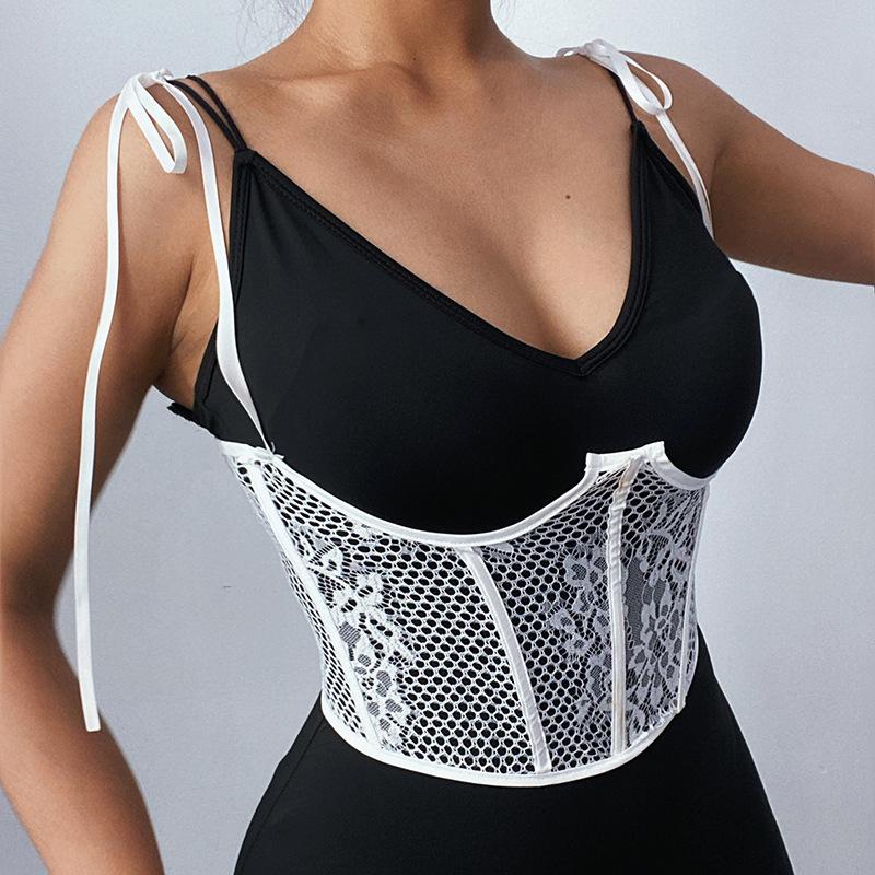 

Belts 1pc S/L/M Women Lace Mesh Hollow Cummerbunds Embroidery Craft Flowers Decoration Female Waist Corset Sexy Suspenders Belt, Black;brown