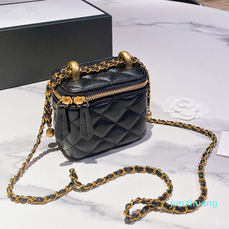 

Cross Body Designer- Fashion bags Little Gold Ball Mini Box Bags Pouch Elegant Womens Cosmetic shoulder bag, Blue