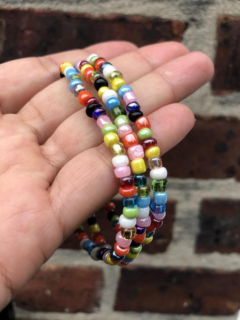 

Bangle Glass Rice Bead Bracelet Bohemian 12 Color Colorful Round Jewelry Charm Bracelets For Women