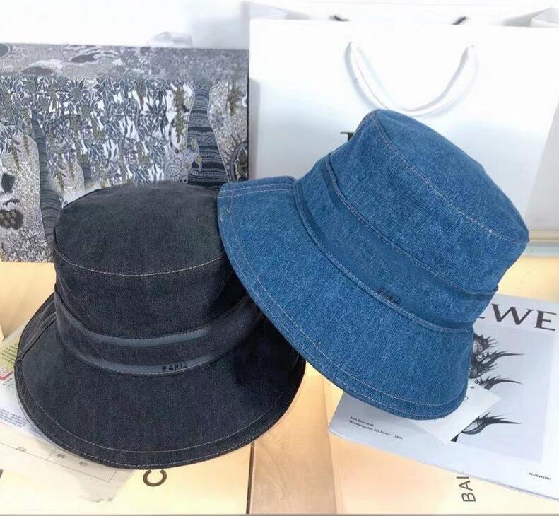 

Designers Bucket Hat For Women Hats and Caps Patchwork Washed Denim Buckets Solid Wide Brim Cotton Beach Double-Sided Wear Fishing Hat Cap, Blue;gray