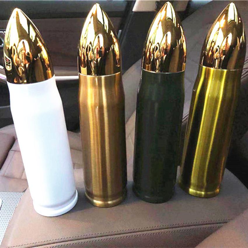 

17oz Sublimation Bullet Tumbler Heat Transfer Bullets Shape Cup Blanks Vacuum Insulated Water Bottle 3 Colors, Silver sublimation