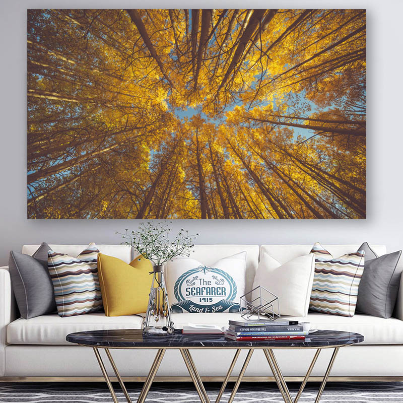 

Autumn Aspen Trees Sky Landscape Canvas Painting Prints And Posters Wall Pictures For Living Room Home Decor