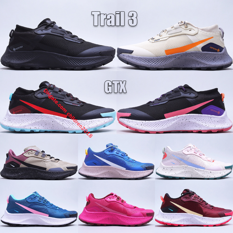 

Top Pegasus Trail 3 GTX Men Women Running Shoes Newest Designer Triple Black Rattan Campfire Orange Black Bright Crimson Gypsy Rose Outdoor Sneakers Size 36-45, #11 medium olive