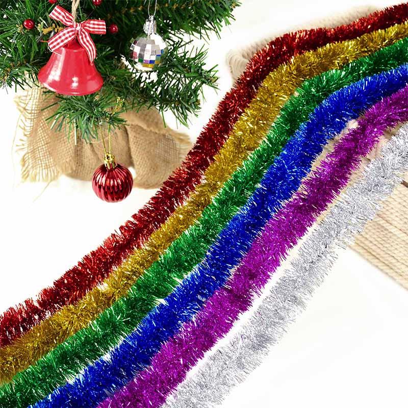 

Christmas Decorations 230cm Foil Tinsel Ribbon Garland For Decoration Xmas Tree Wrapping Ornaments Year Decor Supplies