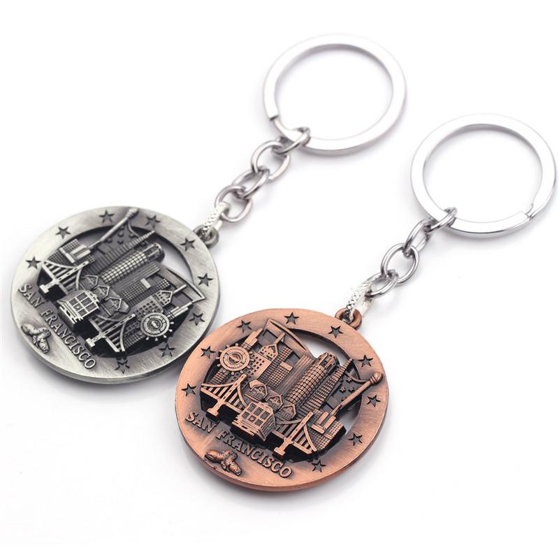 

Keychains 2021 Fashion Arrival San Francisco Keychain Zinc Alloy Vintage Key Chain For US Travel Souvenir Holder