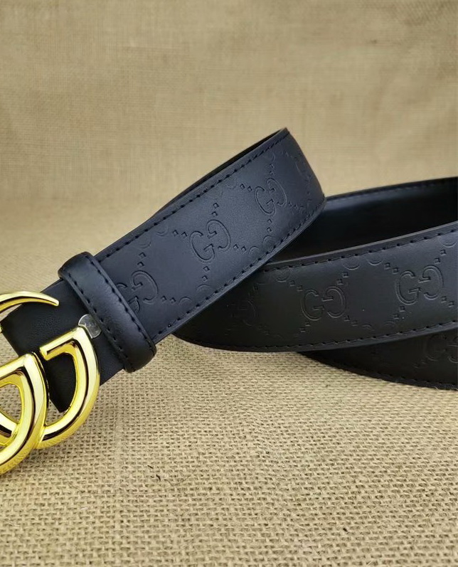

Best-selling High Quality Leather Belt Men And Women Gold Silver Buckle Black Belts Free Delivery, No box