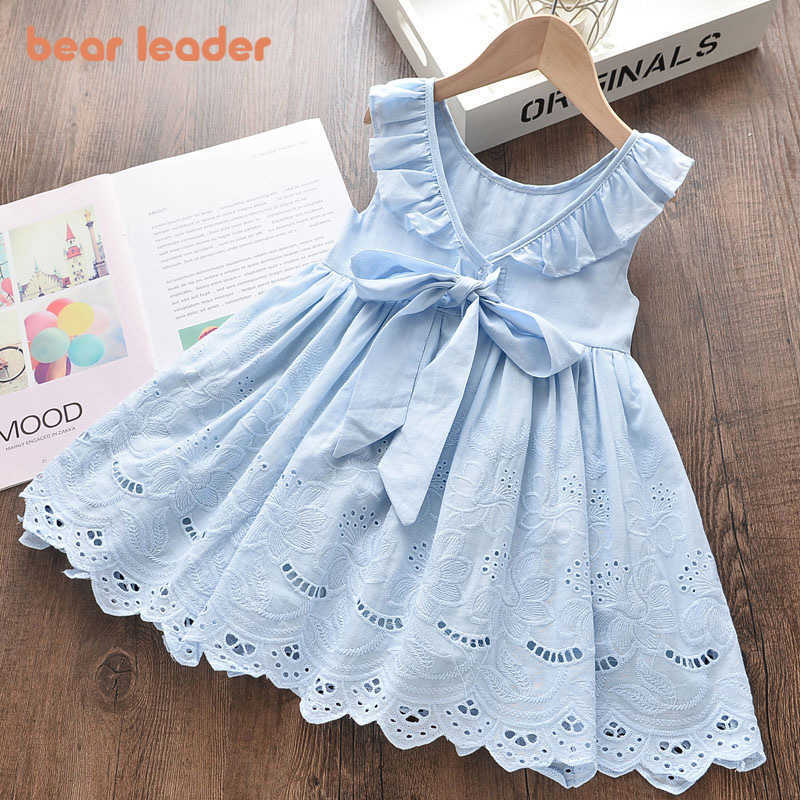 

Bear Leader Cute Girls Dress Summer Girls Clothes Bow Princess Dress Children Summer Clothes Baby Girls Dress Casual Wear 210708, Az2306blue