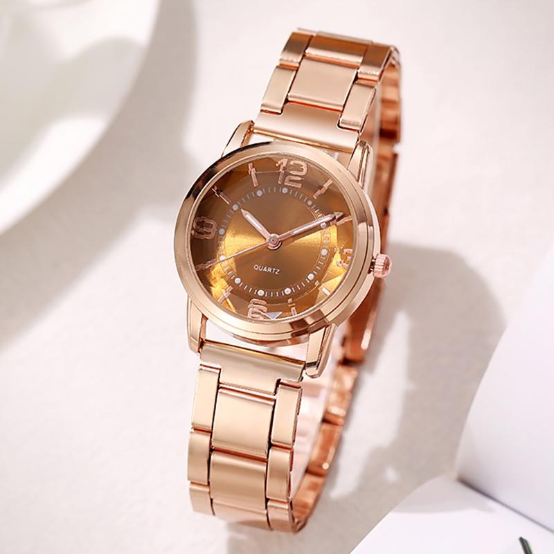 

Wristwatches Luxury Watches For Women Gold Stainless Steel Quartz Wristwatch Crystal Dial Casual Bracele Watch Fashion Ladies Gift, Black
