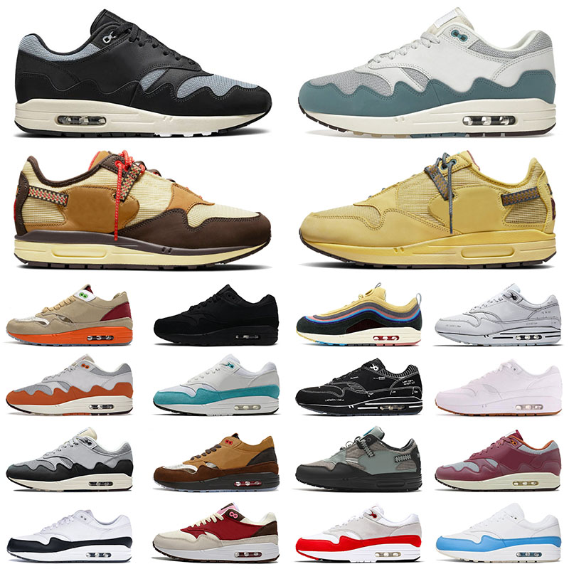 

Patta Waves 1 87 Mens Womens Designer Running Shoes Noise Aqua Rush Maroon Kiss Of Death Sean Wotherspoon White Gum Unc Baroque Brown Sports Sneakers Trainers, B21 bred 36-45