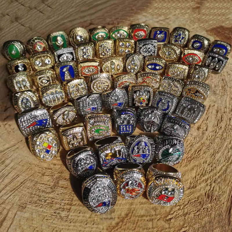 

Drop Shipping Christmas Gift Football Championship Ring Set Men's Jewelry