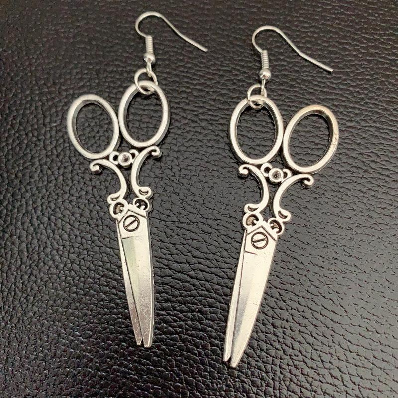 Stud 1 Pair Of Modern Earrings Handmade By Fashion Designers, Punk-style Scissors Earrings, Women&#039;s Earrings.-image-699803343