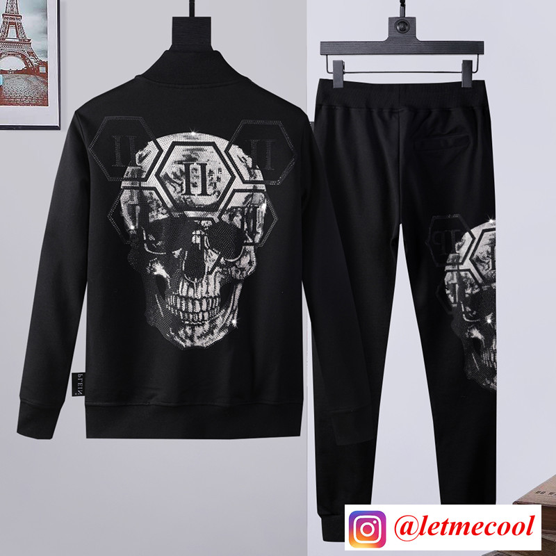 

Men's jacket white letters PP hot drilling PLEIN trend fashion skull head slimming sweater pure cotton all-match comfortable top new suit sportswear sweater #00007, Customize