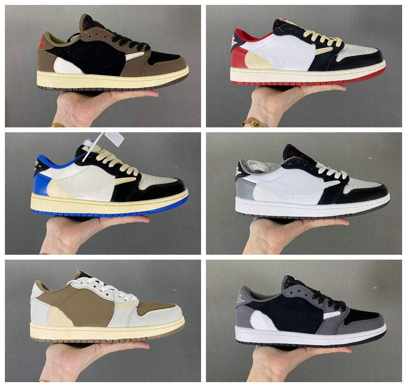 

2021 Men Women Casual Shoes Jumpman 1 1S Low OG Travis SP 12s Fragment Scotts Design x 4s TS 6s Military 7s Blue White Black Red Brown 13s Sneakers US SIZE 5-11