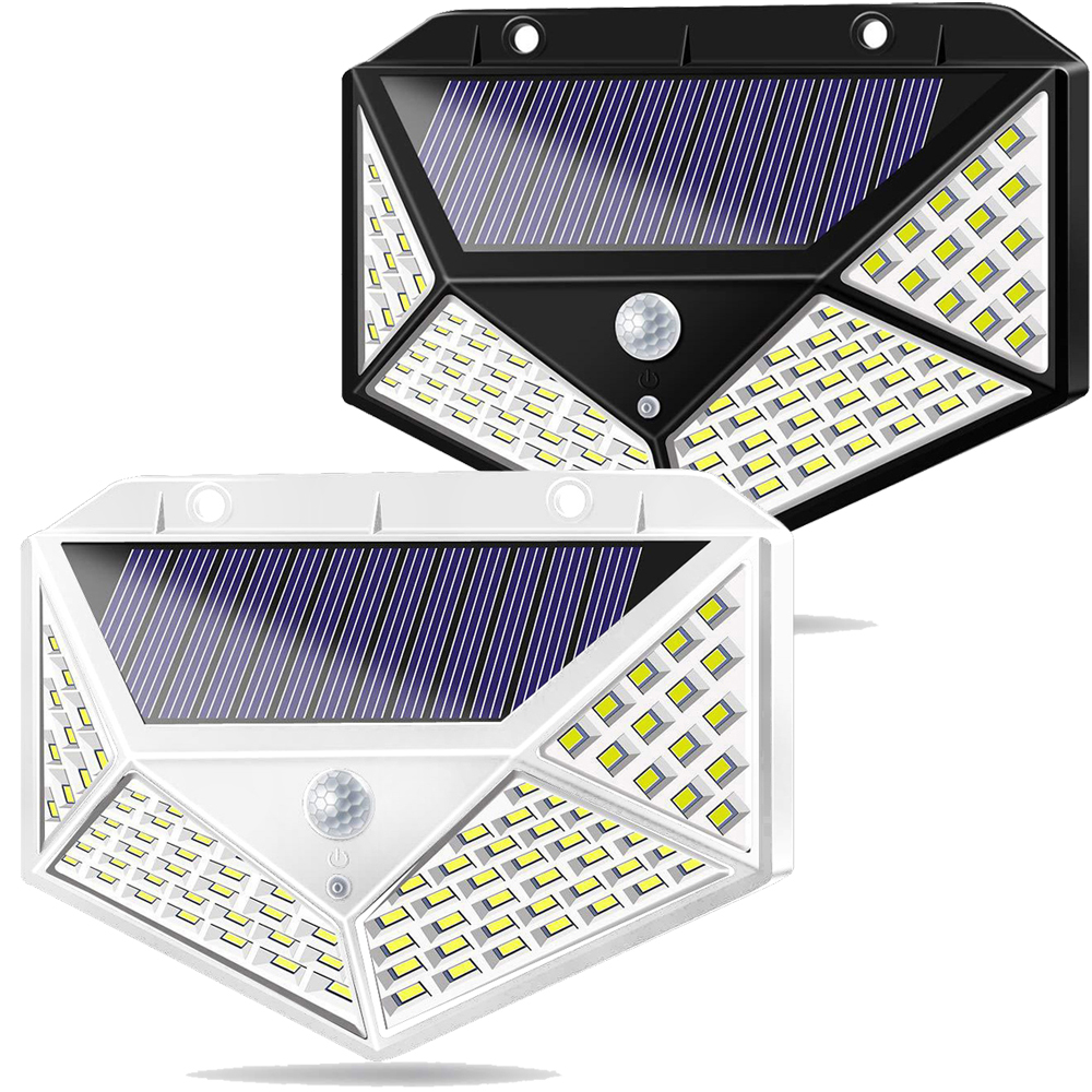 

A2 solar Lamp power night light 4-side PIR motion sensor lantern 100LED lamp 2200mA outdoor Wall Garden Yard Driveway Fence