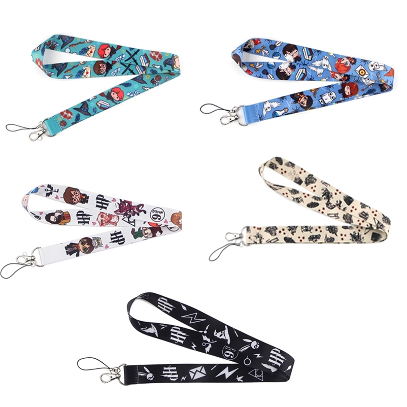 

10pcs/lot J1576 Cartoon Magical School of Witchcraft and Wizardry Movie Keychain Mobile Phone Badge Holder Key Strap Lanyard 210409