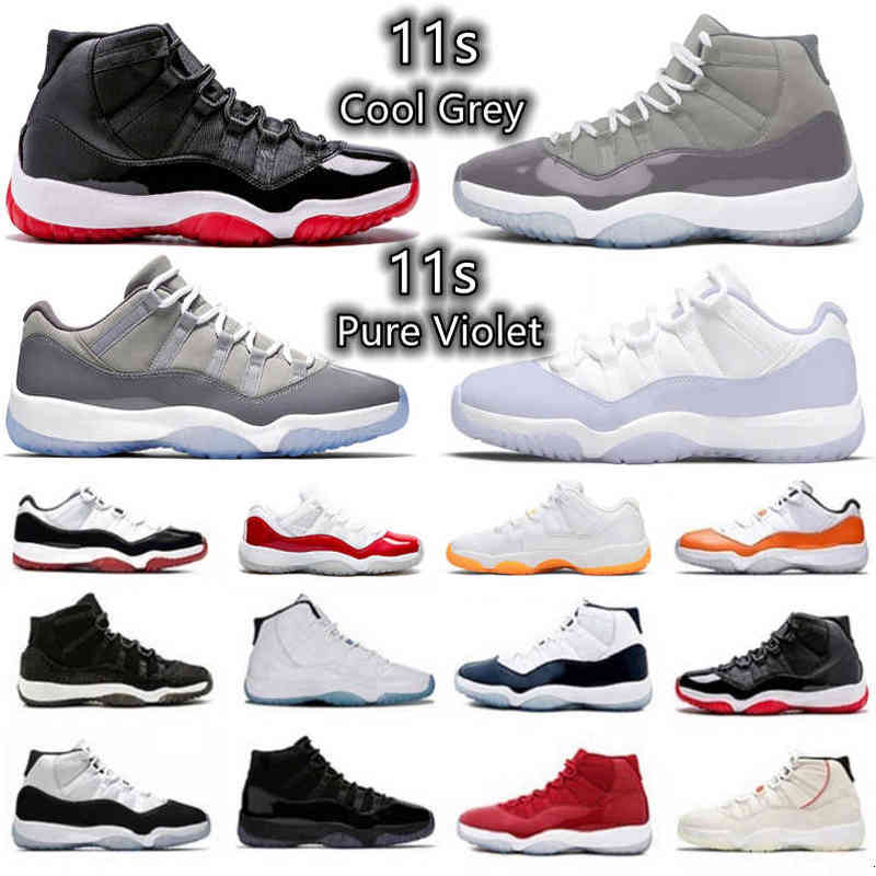 

Jordons Jumpman 11 11s Mens Boys Basketball Shoes Cool Grey Zapatos De Baloncesto Pure Violet Citrus Legend Gamma UNC Blue Jubilee Bred Low, Color#11