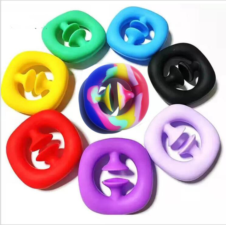 

DHL High Quality Snap Button Sensory Popper Silicone Hand Grip Toy Buckle Gadget Small Object Ring