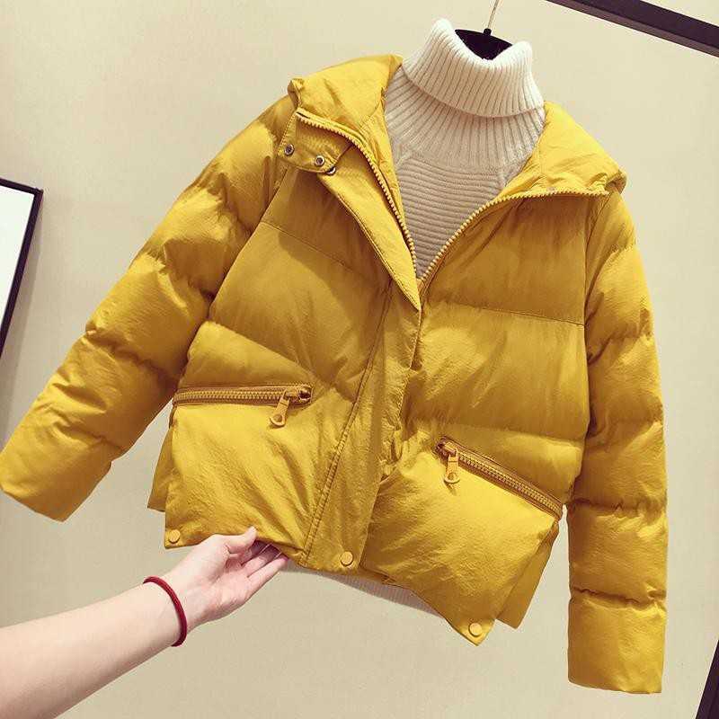 

4 Colors Bomber Winter Jacket Women Coats Arrival Fashion Warm Casual Femme Solid Parka Plus Size Outwear 210601, Picture color