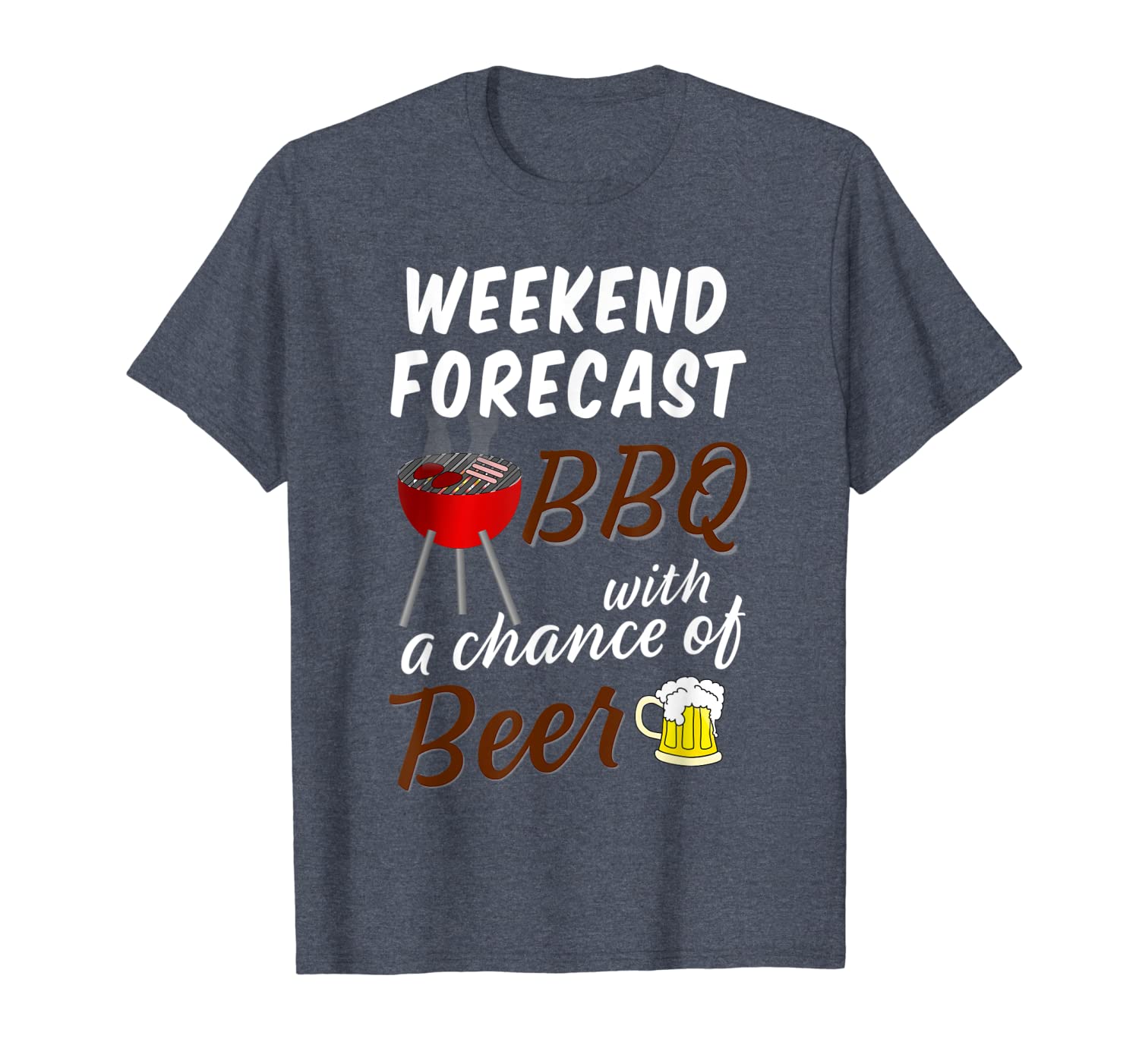 

weekend forecast bbq with a chance of beer t-shirt, White;black