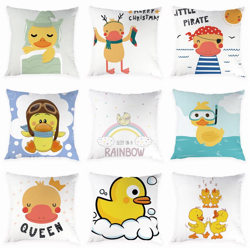 

Cushion/Decorative Pillow Cartoon Animal Cushion Cover Sofa Covers Peach Skin Decorative Duck Pillowcase Home Decor 45*45cm, Style-1