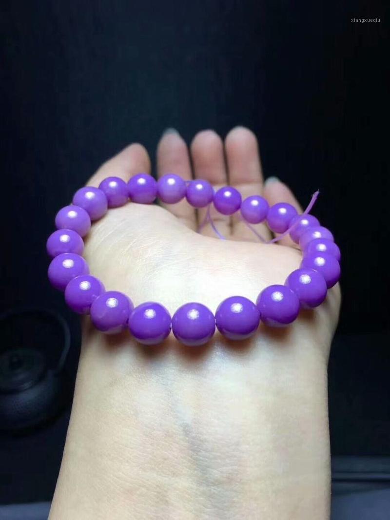 

Natural Bracelet Phosphosiderite Purple Beads 9-8mm Beaded, Strands, Black