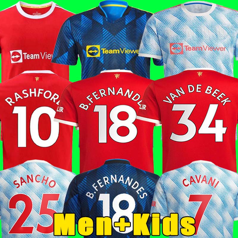 

21 22 SANCHO RASHFORD jerseys 2021 2022 MANCHESter POGBA CAVANI MARTIAL SHAW VAN DE BEEK B. FERNANDES LINGARD UNITED GREENWOOD UTD soccer football shirt man kids kit88, 21/22 3rd men+patch2