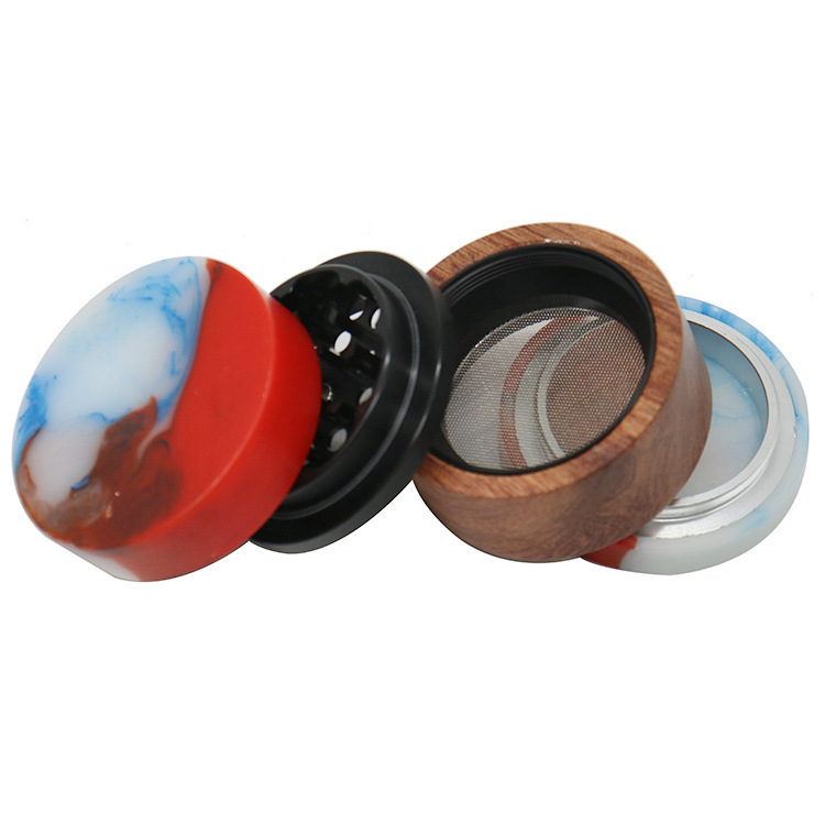 

Colorful matching imitation jade 61mm-4 aluminum alloy wood cigarette grinder