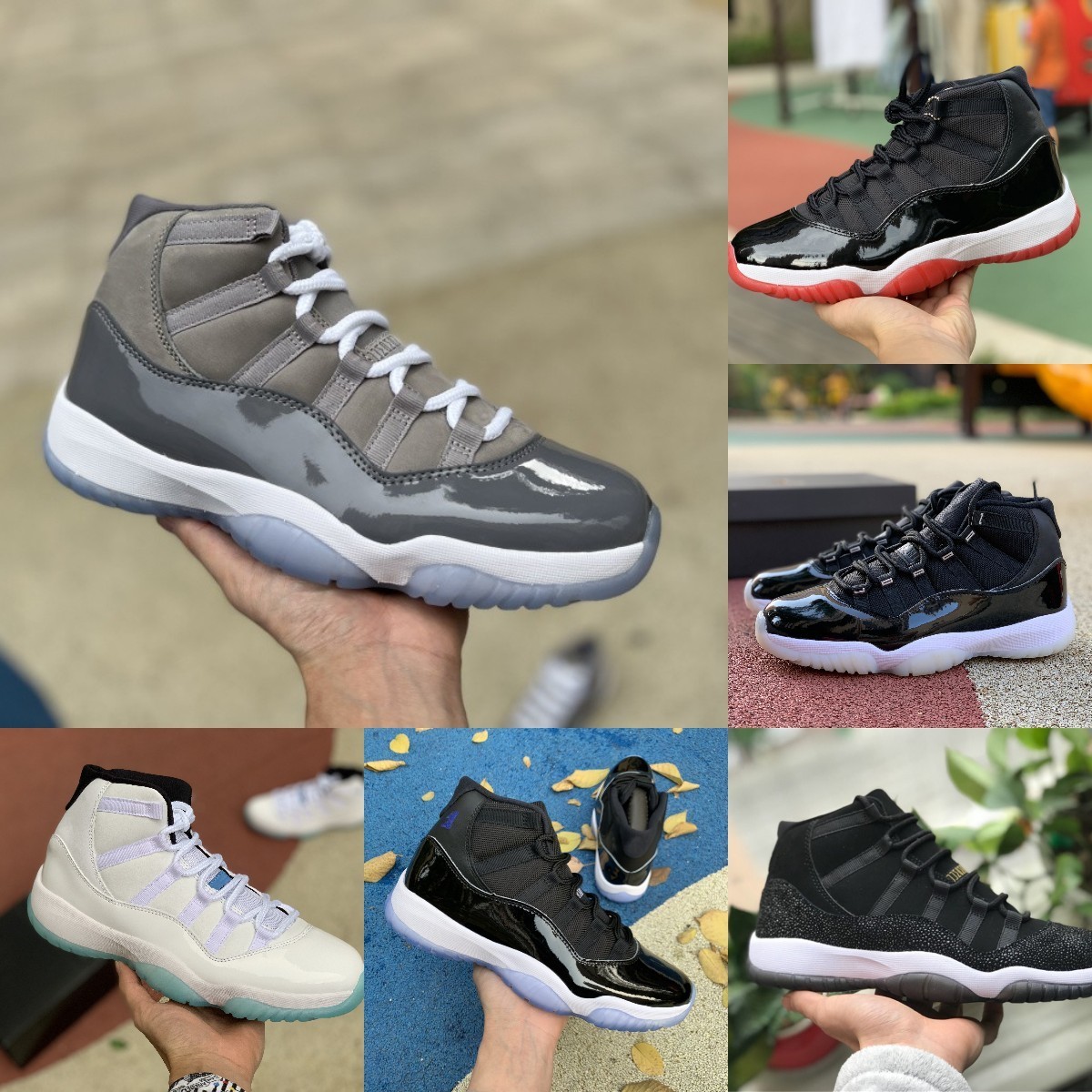 

Jumpman Jubilee 11 11s High Basketball Shoes COOL GREY Playoffs Bred Jorden Legend Blue Space Jam Gamma Blue Barons Easter Concord 45 Low Co