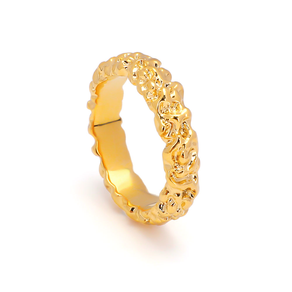 

VAROLE Punk Silhouette in Textured Rings For Women Gold Color Chunky Ring Fashion Jewelry Anillos Mujer